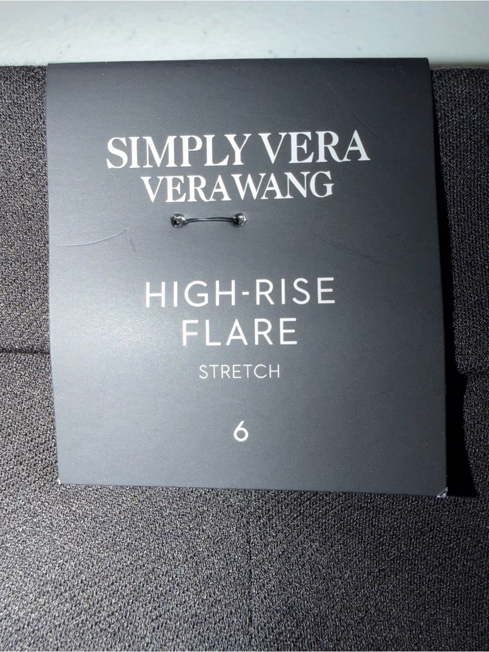 Simply Vera Vera Wang Black High-Rise Flare Pants Tag